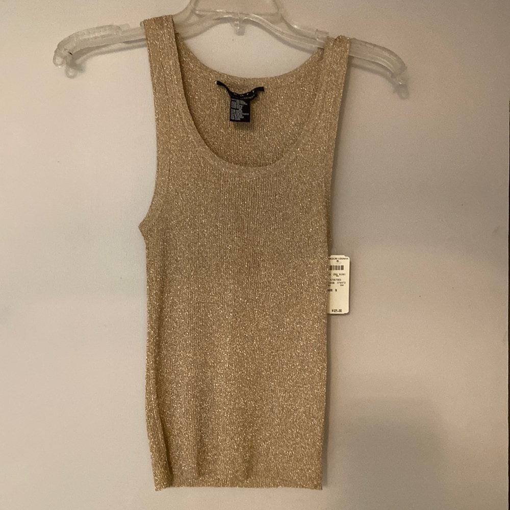 Bergdorf Goodman Theory gold sparkly dress tank top